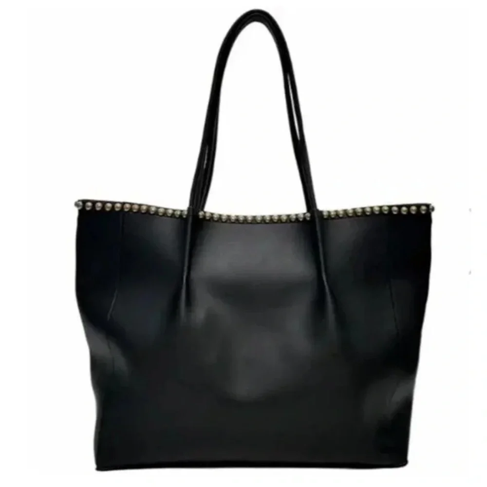 B-Low the Belt Black Studded Tote Bag
